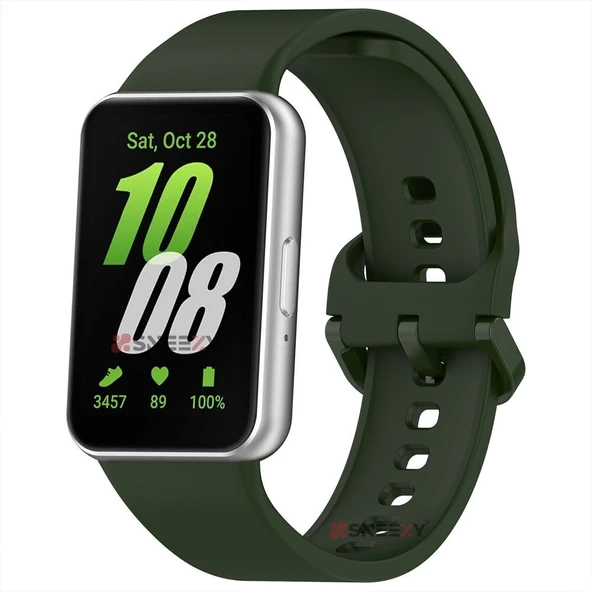 Sneezy Samsung Galaxy Fit 3 Kordon PureLux Soft Yumuşak Silikon Kordon Kayış  Koyu Yeşil ürün görseli 1