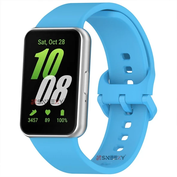 Sneezy Samsung Galaxy Fit 3 Kordon PureLux Soft Yumuşak Silikon Kordon Kayış  Mavi ürün görseli 1