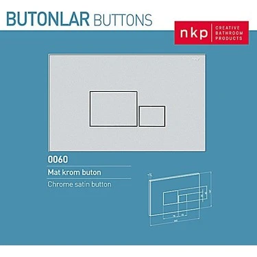 NKP 0060 MAT KROM BUTON ürün görseli 1
