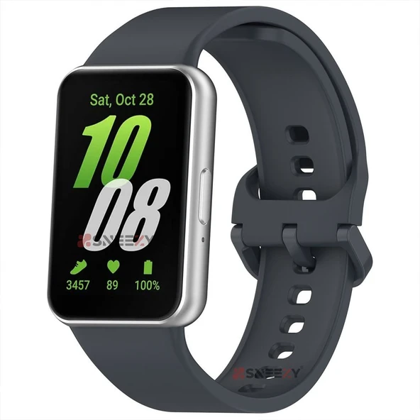 Sneezy Samsung Galaxy Fit 3 Kordon PureLux Soft Yumuşak Silikon Kordon Kayış  Füme ürün görseli 1