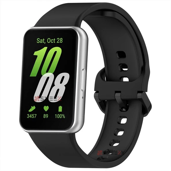 Sneezy Samsung Galaxy Fit 3 Kordon PureLux Soft Yumuşak Silikon Kordon Kayış  Siyah ürün görseli 1