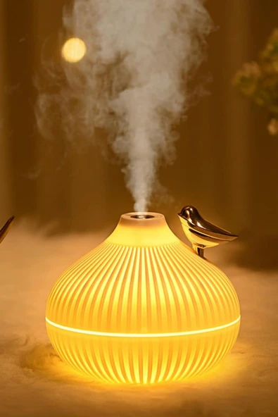 Mini Hava Nemlendirici Buhar Makinesi LED Işık Tasarımlı Difüzör Gece Lambası Humidifier 300ml ürün görseli 1