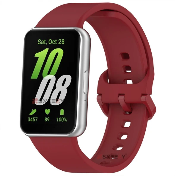 Sneezy Samsung Galaxy Fit 3 Kordon PureLux Soft Yumuşak Silikon Kordon Kayış  Koyu Kırmızı ürün görseli 1