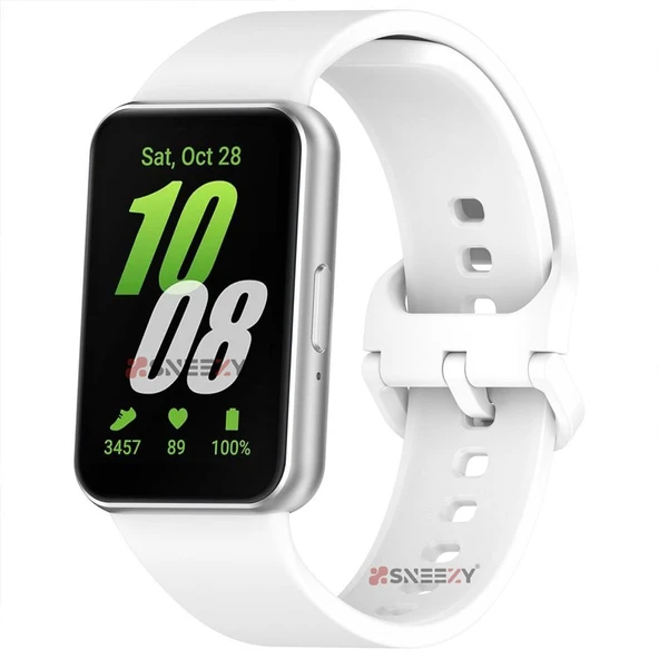 Sneezy Samsung Galaxy Fit 3 Kordon PureLux Soft Yumuşak Silikon Kordon Kayış  Beyaz ürün görseli 1