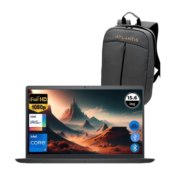 Inspiron 3520 I7 1255U 16GB 1tb M.2 SSD I35201013U ATL68 O/b 15.6" Ubuntu Taşınabilir Bilgisayar+Çanta ürün görseli 1