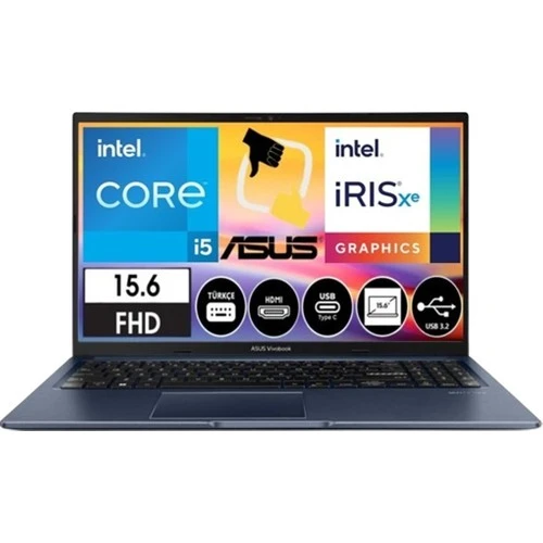 Asus Vivobook 15 X1502ZA-EJ1644 Intel Core I5 1235U 16GB 512GB SSD Freedos 15.6 Fhd Taşınabilir Bilgisayar Csrtech ürün görseli 1