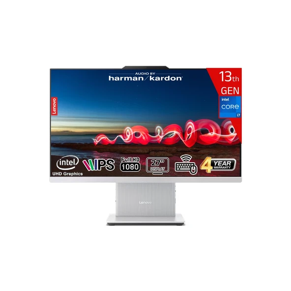 Ideacentre Aıo 27IRH9 Intel Core I7-13620H 16GB Ddr5 512GB SSD Intel UHD Graphics 27 Fhd IPS Freedos F0HM004JTR Kablosuz Klavye+Mouse Beyaz All In One Bilgisayar ürün görseli 1