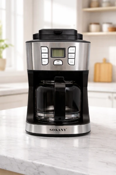 Sokany Öğütücülü Filtre Kahve Makinesi 2’si 1 Arada SK-506E ürün görseli 1