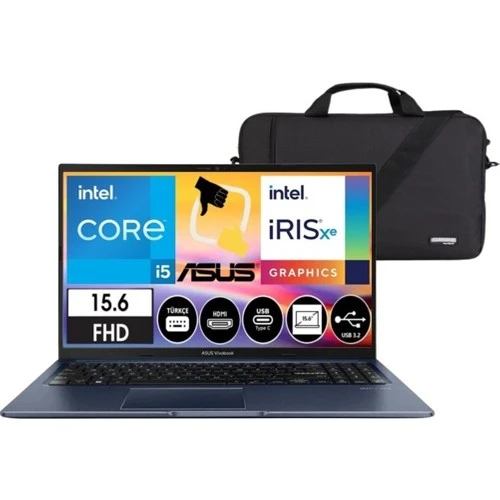 Asus Vivobook 15 X1502ZA Intel Core I5 1235U 16GB 1tb SSD Windows 11 Pro 15.6 Fhd Taşınabilir Bilgisayar Çanta Hediye ürün görseli 1