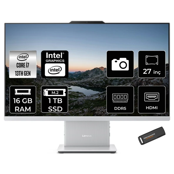 IdeaCentre 27IRH9 Intel Core i7 13620H 16GB 1TB SSD 27" FHD FDOS All in One Bilgisayar & PER4 USB Bellek F0HM004JTRP308 ürün görseli 1