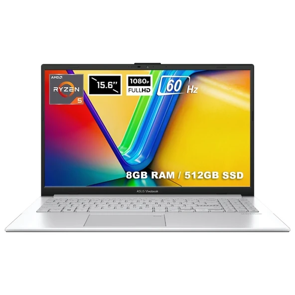 Vivobook Go 15 E1504FA-BQ1741 Amd Ryzen 5 7520U 8 GB 512 GB SSD Freedos 15.6" 60Hz Fhd Taşınabilir Bilgisayar ürün görseli 1