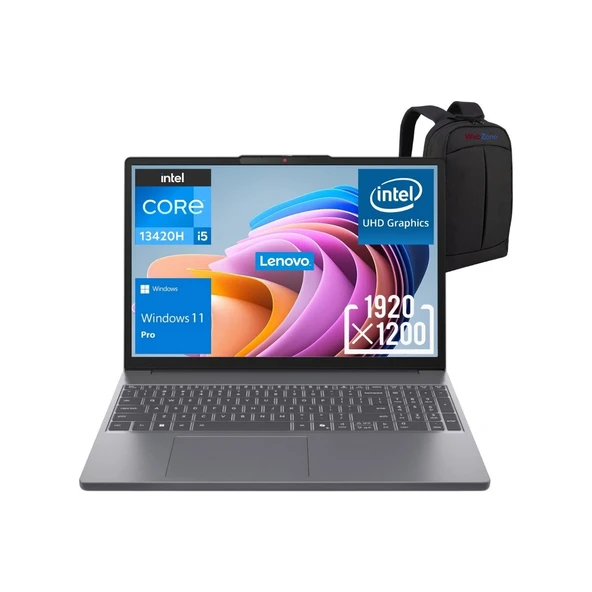 Ideapad Slim 3 Intel Core I5 13420H 16GB 512GB SSD Widows 11 Pro 15.3" Wuxga Taşınabilir Bilgisayar 83K1004ETR + Emtech Çanta ürün görseli 1