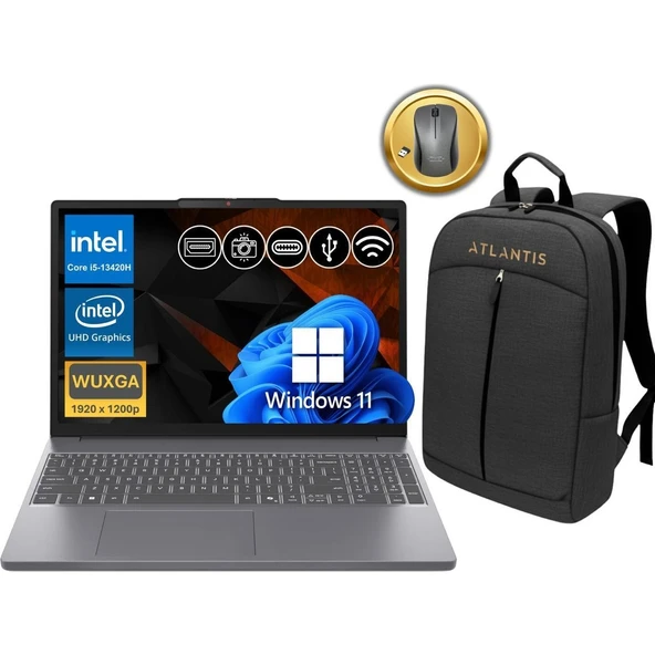 Ip Slim 3 I5-13420H 16GB 1tb SSD W11PRO 15.6" Notebook 83K1004ETR ATL88 + Çanta & Mouse ürün görseli 1