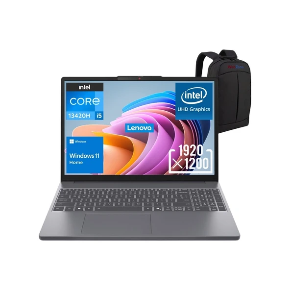 Ideapad Slim 3 Intel Core I5 13420H 16GB 512GB SSD Widows 11 15.3" Wuxga Taşınabilir Bilgisayar 83K1004ETR + Emtech Çanta ürün görseli 1