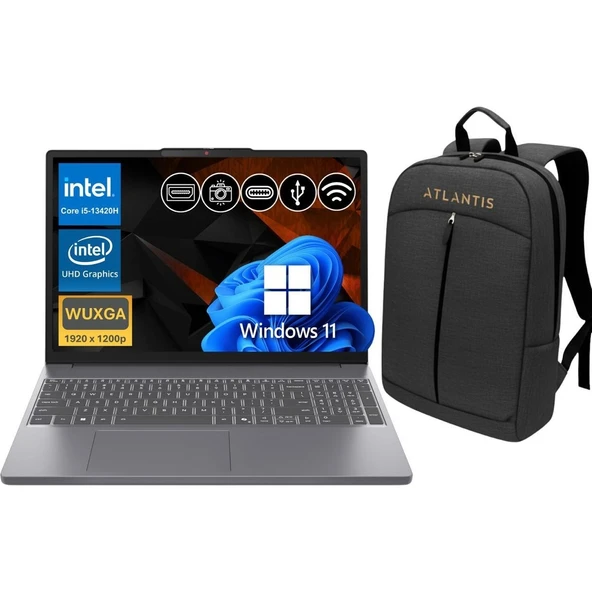 Ip Slim 3 I5-13420H 16GB 512GB SSD W11PRO 15.6" Notebook 83K1004ETR ATL63 + Çanta Hediye ürün görseli 1
