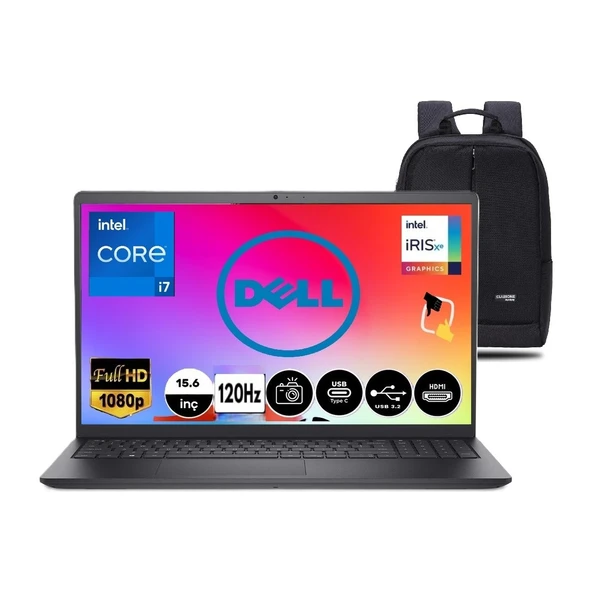 vostro 3530 I7-1355U 32GB 1tb SSD 15.6 Fhd 120Hz W11PRO N1601PVNB3530U Snertech Çanta ürün görseli 1