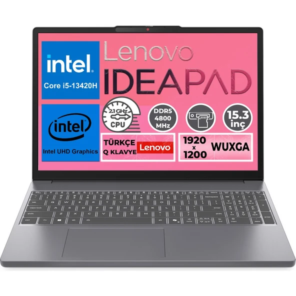 Ideapad Slim 3 15IRH10 I5-13420H 24GB 1tb SSD 15.3" Wuxga W11P Notebook 83K1004ETR 014 ürün görseli 1