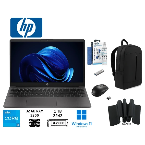 250 G10 B2NC4ES I5-1334U 32 GB 1 Tb 15.6" W11PRO Fhd Duddi Çanta+Mouse+Mousepad+Usbbellek+Temizlikkit ürün görseli 1