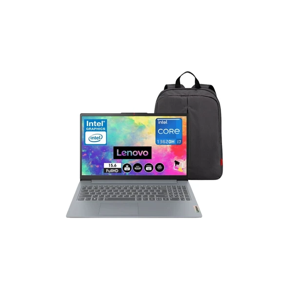 Ideapad Slim 3 Intel Core I7-13620H 16GB 512GB SSD W11P 15.6" Taşınabilir Bilgisayar 83EM00DQTR Snertech Çantalı ürün görseli 1