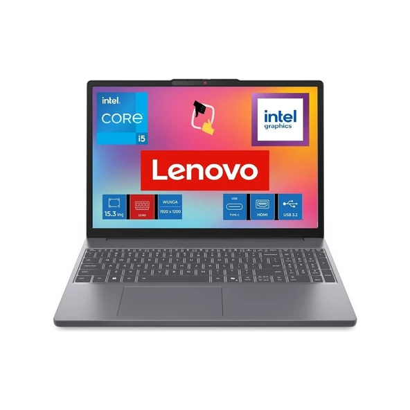 Ideapad Slim 3 Intel Core I5 13420H 24GB 512GB SSD Freedos 15.3" Wuxga Taşınabilir Bilgisayar 83K1004ETR + Snertech Çanta ürün görseli 1
