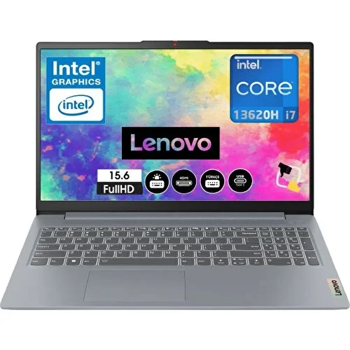 Lenovo Ideapad Slim 3 Intel Core I7-13620H 16GB 512GB SSD Windows 11 Pro 15.6 Taşınabilir Bilgisayar 83EM005UTR Snertech ürün görseli 1