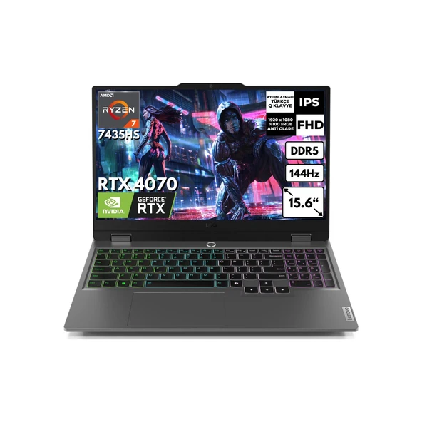 Loq 15ARP9 Ryzen 7-7435HS 48 GB 1 Tbssd 8 GB RTX4070 15.6" Fhd Windows 11 Pro Gaming Notebook 83JC00CUTR BT66 ürün görseli 1