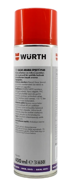 Würth Kaçak Arama Spreyi Plus 400 ML. - Resim 2