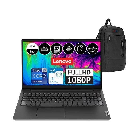 V15 Gen4 Intel Core I7 1355U 16 GB 512 GB SSD Intel Iris Xᵉ Windows 11 Pro 15.6" Fhd Taşınabilir Bilgisayar 83A1003NTXW19 + Weblegelsin Çanta ürün görseli 1