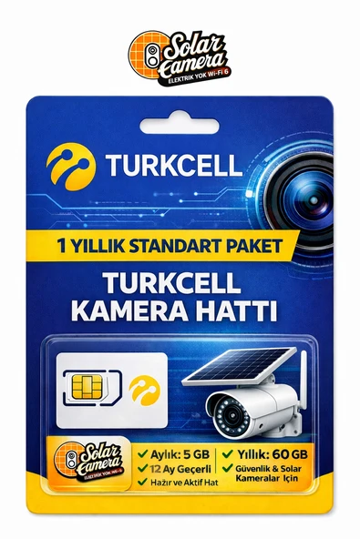 Turkcell Solar Kamera Hattı 1 Yıl Aylık 5 GB Yıllık 60 GB Hazır Hat ürün görseli 1