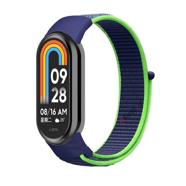 Xiaomi Mi Band 9 İle Uyumlu Hasır Nylon Akıllı Bileklik Kordon - Saat Kordonu  Lacivert ürün görseli 1