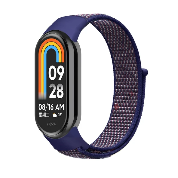 Xiaomi Mi Band 9 İle Uyumlu Hasır Nylon Akıllı Bileklik Kordon - Saat Kordonu  Mürdüm ürün görseli 1