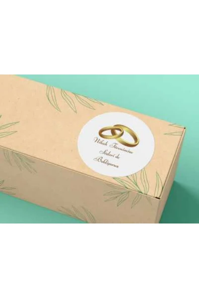 Nikah Törenimize Sizleri de Bekliyoruz Alyans Mat Yuvarlak Sticker Wedding Ceremony 4 Cm (40 ADET) ürün görseli 1