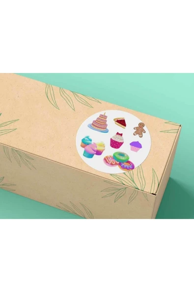 Tatlıcı Baklavıcı Kadayıfçı Dondurmacı Etiketi Dessert Sweet Mat Sticker 3 Cm (100 Adet) ürün görseli 1