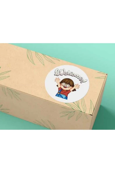 Welcome Labels Hoş Geldiniz Etiketi Mat Yuvarlak Sticker Welcome To Our Opening 4 Cm (40 ADET) ürün görseli 1