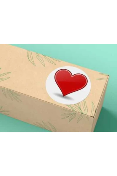 Kırmızı Kalp Etiketi Yuvarlak Mat Çıkartma Valentine's Day Series Round Sticker 4 Cm (40 Adet) ürün görseli 1