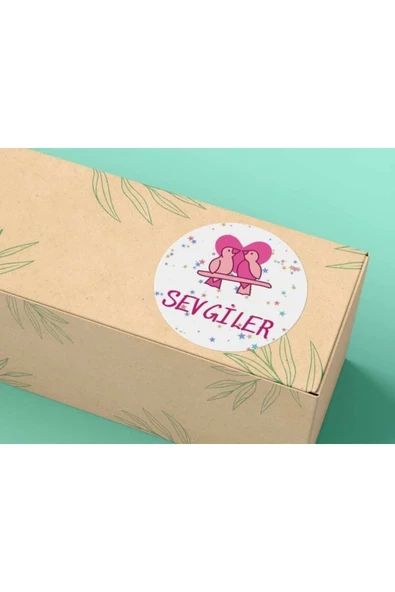 Sevgiler Etiket Yuvarlak Mat Stıcker 4 Cm (40 ADET) ürün görseli 1