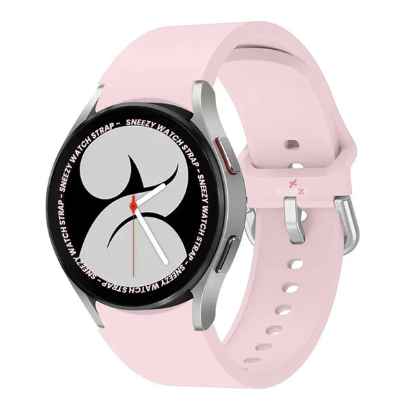 Samsung Galaxy Watch 4 5 Pro 40 42 44 45 46mm Uyumlu Orjinal Tasarım Kavisli PureLux Silikon Kordon  Açık Pembe ürün görseli 1