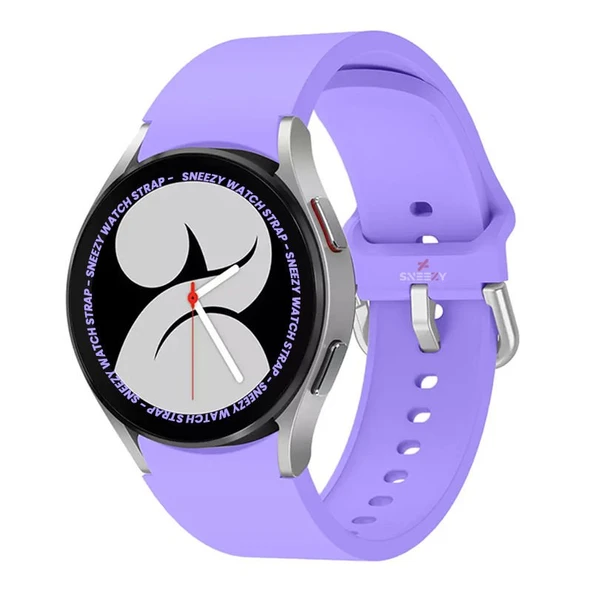 Samsung Galaxy Watch 6 40 43 44 47mm Uyumlu Orjinal Tasarım Kavisli PureLux Silikon Kordon  Lila ürün görseli 1
