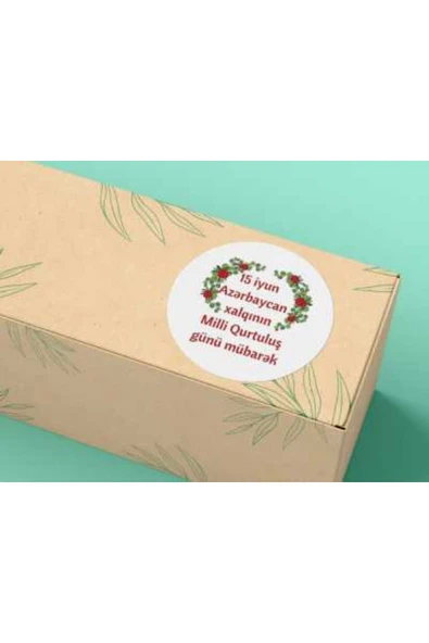 15 İyun Azerbaycan Halkının Milli Kurtuluş Günü Etiketi Yuvarlak Mat Sticker 4 Cm (40 Adet) ürün görseli 1