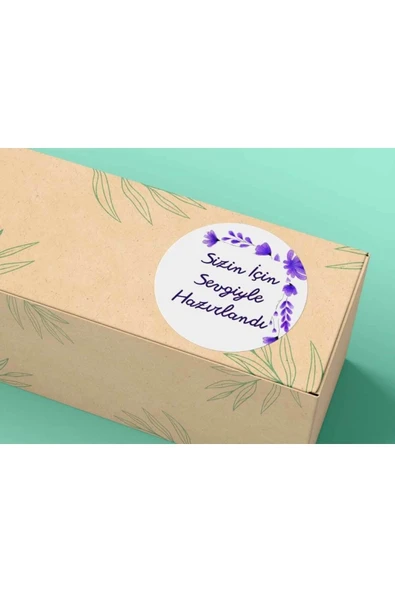Sizin Için Sevgiyle Hazırlandı Sticker 4 Cm (100 Adet) ürün görseli 1