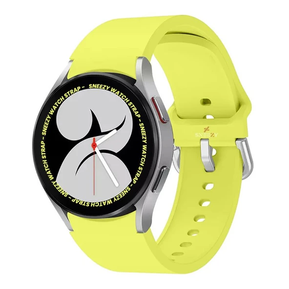 Samsung Galaxy Watch 6 40 43 44 47mm Uyumlu Orjinal Tasarım Kavisli PureLux Silikon Kordon  Sarı ürün görseli 1
