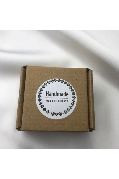 Handmade With Love Sticker Sevgi Ile Yapıldı Yuvarlak Sade Etiket 4 Cm - 90 Adet ürün görseli 1