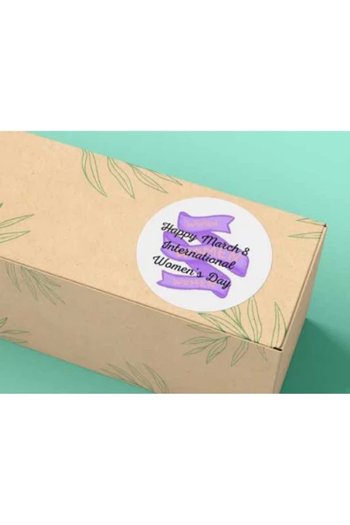 Happy March 8 International Women's Day Etiketi Mat Çıkartma Round Sticker 4 Cm (40 Adet) ürün görseli 1