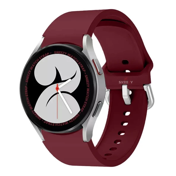 Samsung Galaxy Watch 4 5 Pro 40 42 44 45 46mm Uyumlu Orjinal Tasarım Kavisli PureLux Silikon Kordon  Mürdüm ürün görseli 1