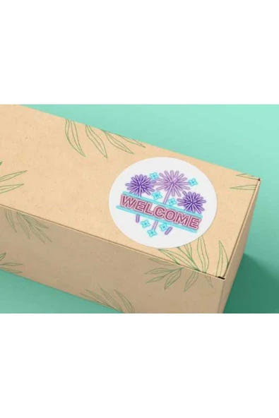 Welcome Etiketi Mat Yuvarlak Sticker Welcome To Our Opening Hoş Geldiniz Serisi 4 Cm (40 ADET) ürün görseli 1