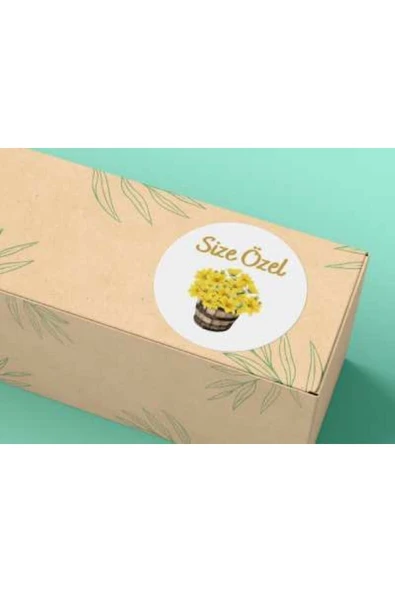 Çiçek Desenli Size Özel Etiketi Yuvarlak Mat Stıcker 4 Cm (40 ADET) ürün görseli 1