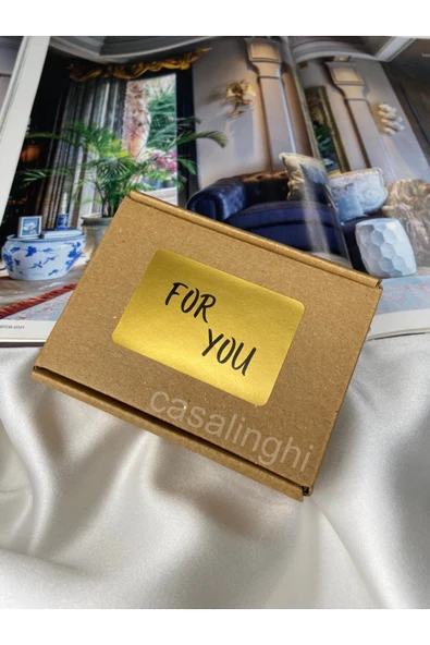 Gold For You Sticker Senin İçin Etiketi Yatay Sticker 6x4 Cm - (10 Adet) ürün görseli 1