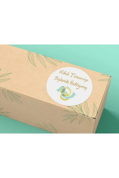 Nikah Törenimize Sizleri de Bekliyoruz Mat Yuvarlak Sticker Wedding Ceremony 4 Cm (40 ADET) ürün görseli 1