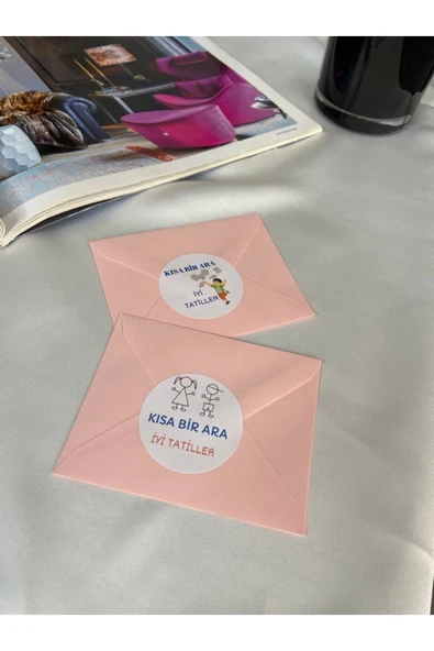 Karışık Ara Tatil Sticker Kısa Bir Ara Iyi Tatiller Mat Etiket 4 Cm (40 ADET) ürün görseli 1