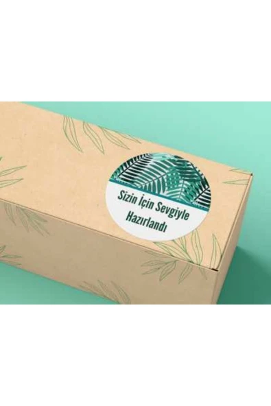 Desenli Sizin Için Sevgiyle Hazırlandı Etiketi Yuvarlak Mat Stıcker 4 Cm (40 ADET) ürün görseli 1